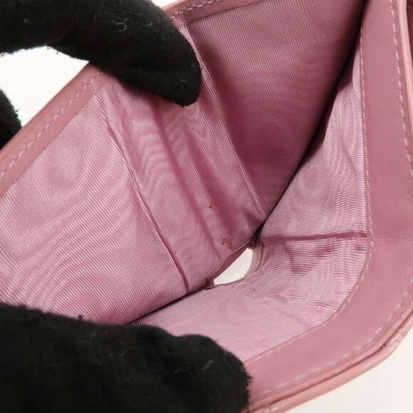 ❤️Christian Dior Lady Dior Canage Patent Leather Tri-fold Wallet Pink ❤️ - Picture 15 of 16